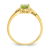 10k Polished Genuine Peridot Birthstone Ring